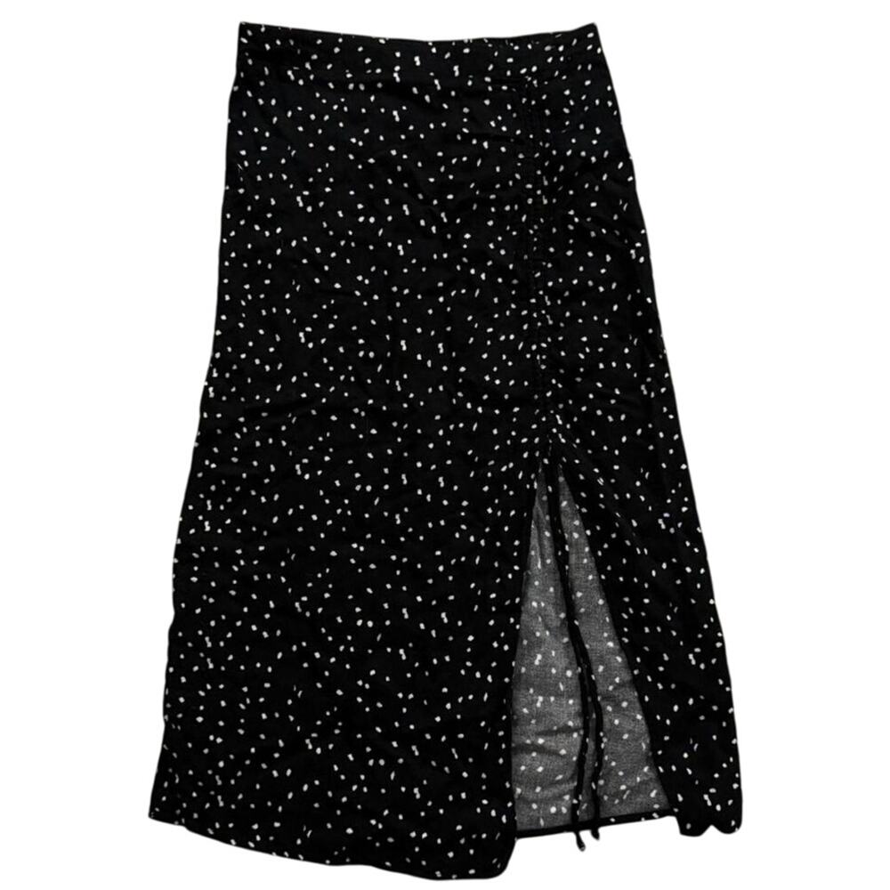 Urban Romantics Black And White Polka Dot Tie Up Slit Skirt Size Medium Boho